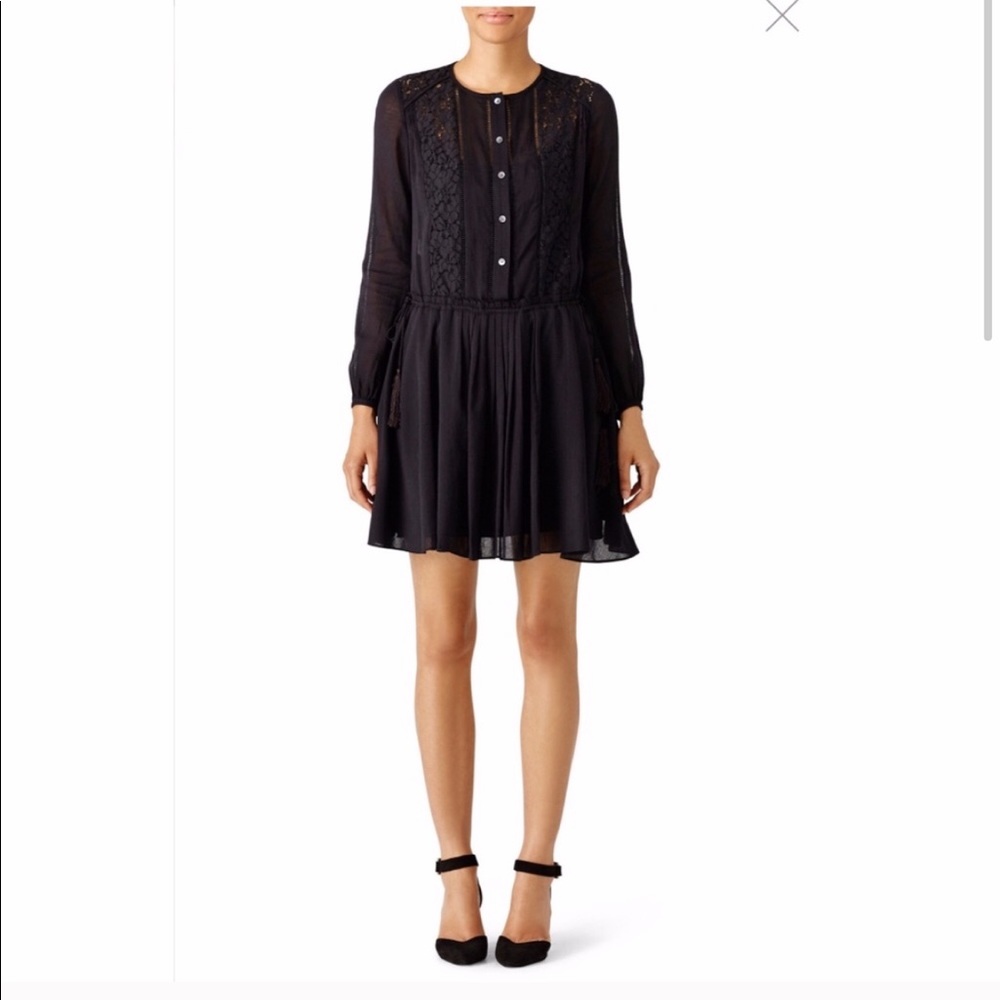 Derek Lam Crosby Long Sleeved Black Lace Dress